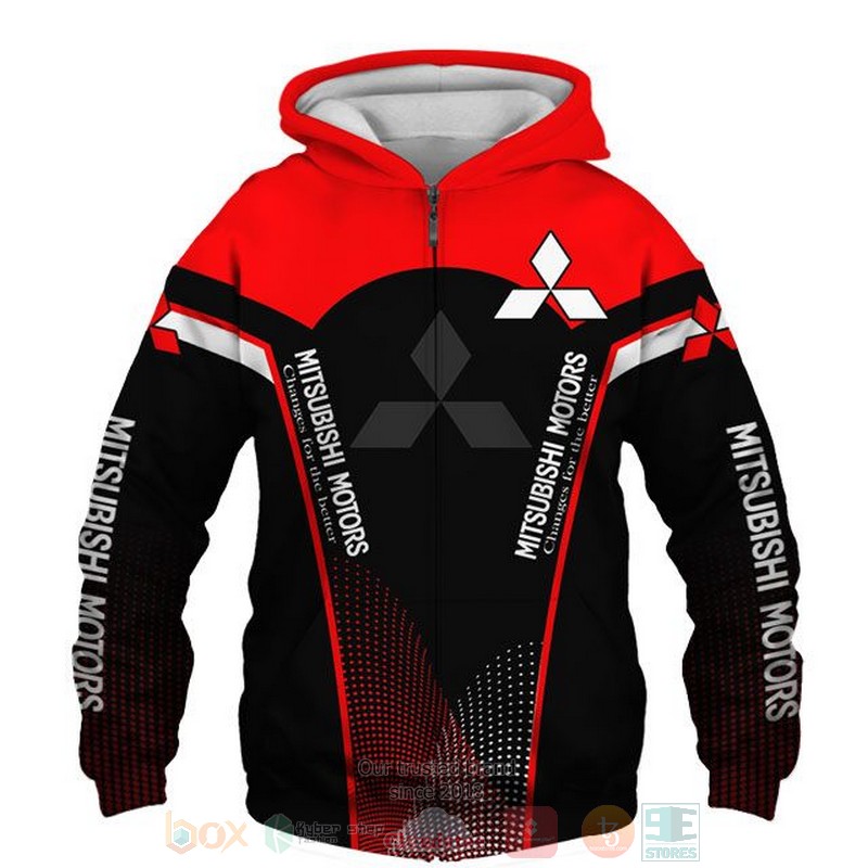 Mitsubishi Motors red black shirt, hoodie 3 Mitsubishi Motors red black 3D shirt hoodie 1 2