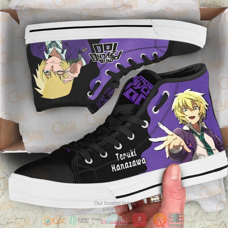 Mob Psycho 100 Teruki Hanazawa High Top Canvas Shoes 1