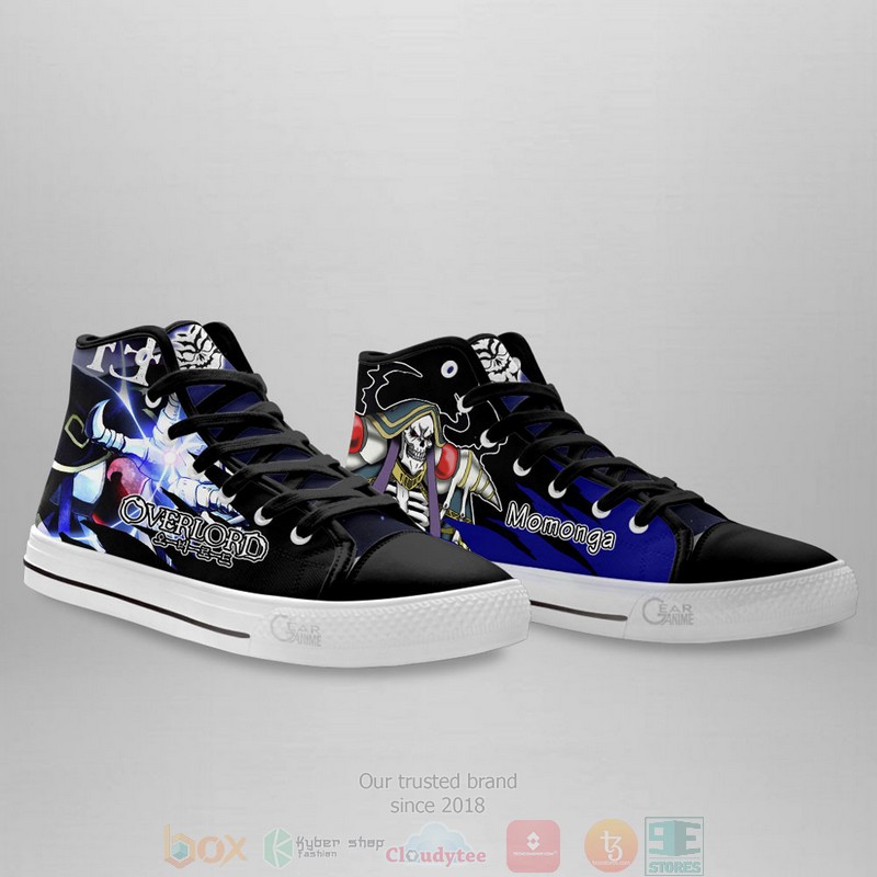 Momonga Overlord Anime Canvas High Top Sneaker Shoes 3 Momonga Overlord Anime Canvas High Top Shoes 1 2