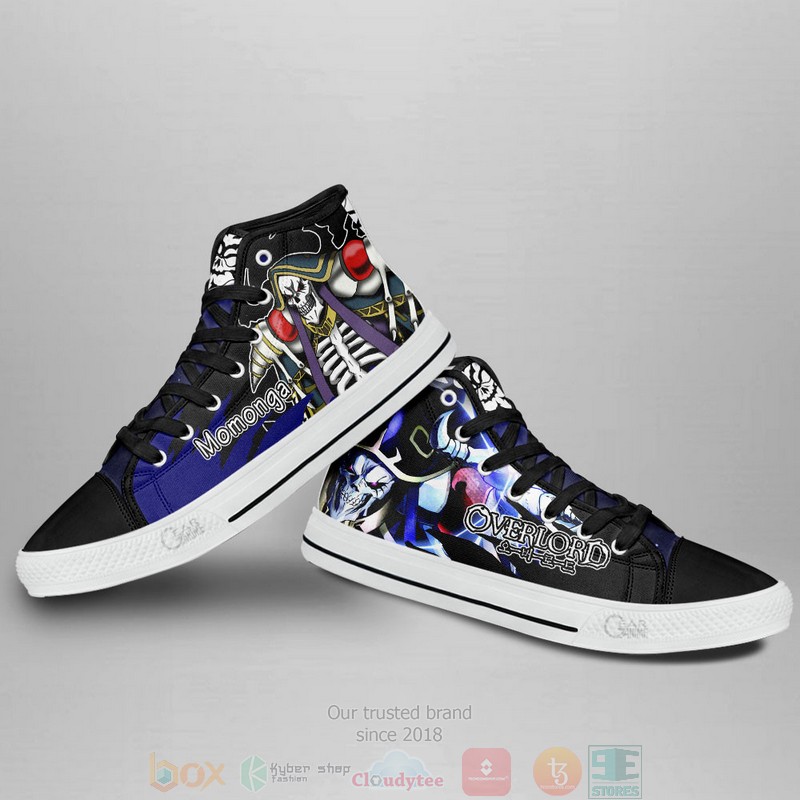 Momonga Overlord Anime Canvas High Top Sneaker Shoes 4 Momonga Overlord Anime Canvas High Top Shoes 1 2 3