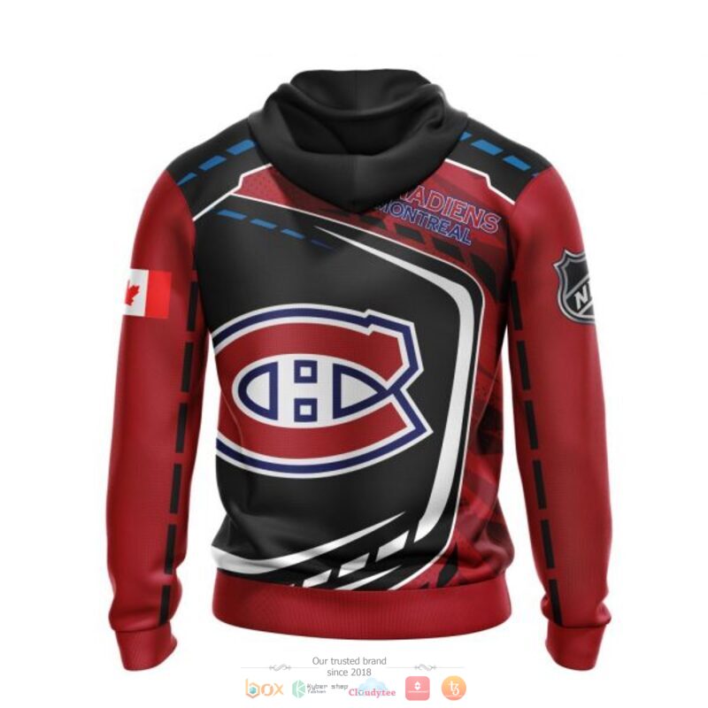 Montreal Canadiens NHL black red full print 3D shirt, hoodie 3 Montreal Canadiens NHL black red 3D shirt hoodie 1 2