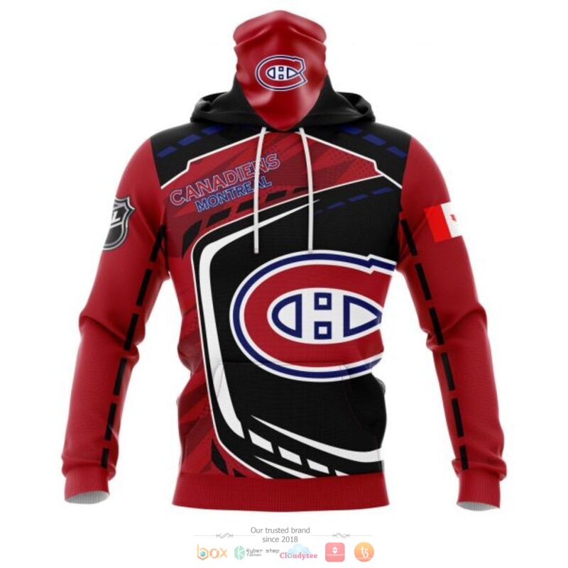 Montreal Canadiens NHL black red full print 3D shirt, hoodie 4 Montreal Canadiens NHL black red 3D shirt hoodie 1 2 3
