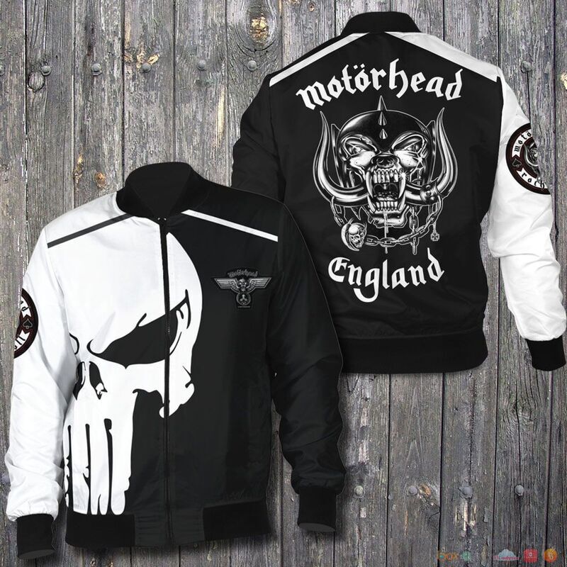 Motorhead England punisher skull Bomber Jacket