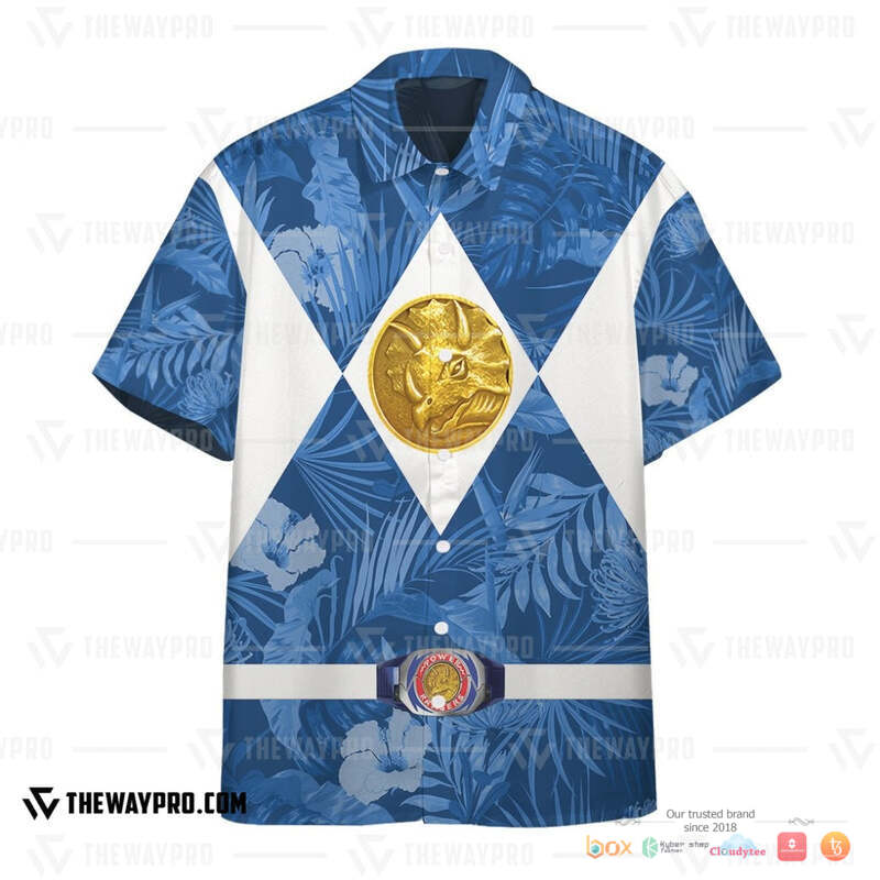 Movie Mighty Morphin Blue Power Rangers Tropical Hawaiian Shirt 2 Movie Mighty Morphin Blue Power Rangers Tropical Hawaiian Shirt 1