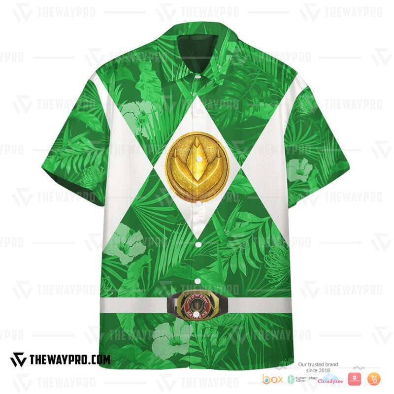 Movie Mighty Morphin Green Power Rangers Tropical Hawaiian Shirt 2 Movie Mighty Morphin Green Power Rangers Tropical Hawaiian Shirt 1
