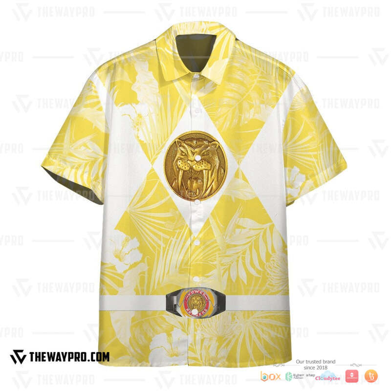 Movie Mighty Morphin Yellow Power Rangers Tropical Hawaiian Shirt 2 Movie Mighty Morphin Yellow Power Rangers Tropical Hawaiian Shirt 1