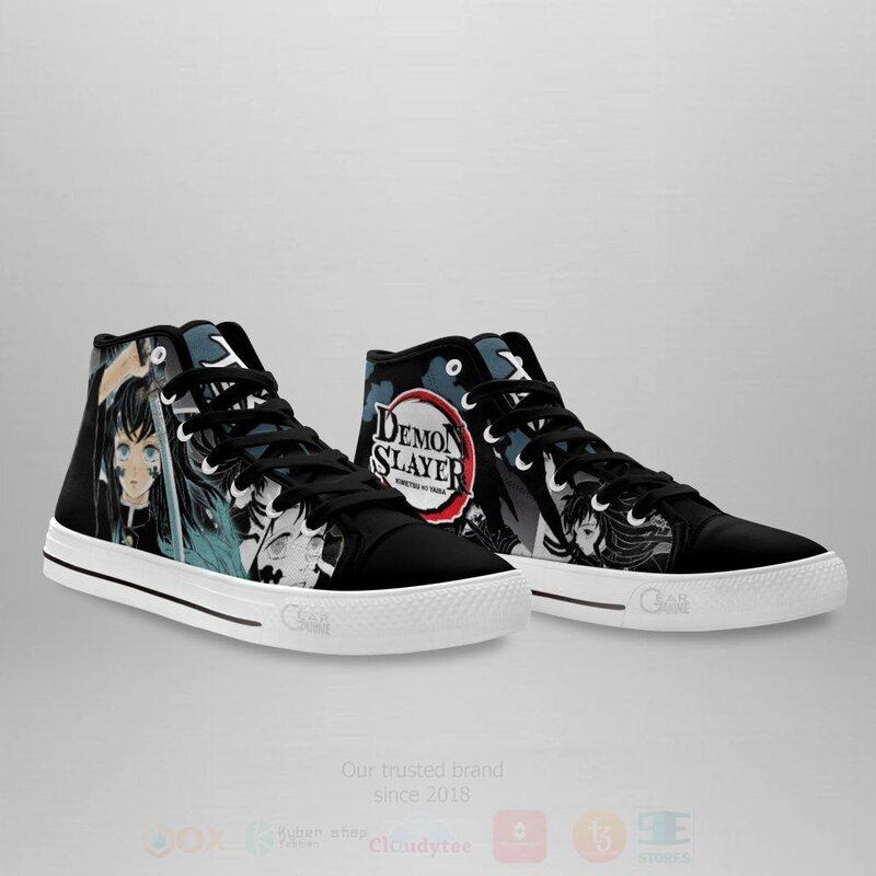 BEST Muichiro Custom Anime Demon Slayer High Top Canvas Sneakers 4 Muichiro Custom Anime Demon Slayer High Top Shoes 1 2 3