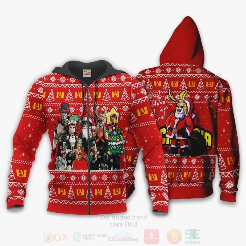 BEST My Hero Academia Santa Anime 3D Hoodie, T-Shirt 2 My Hero Academia Santa Anime 3D Hoodie Shirt 1