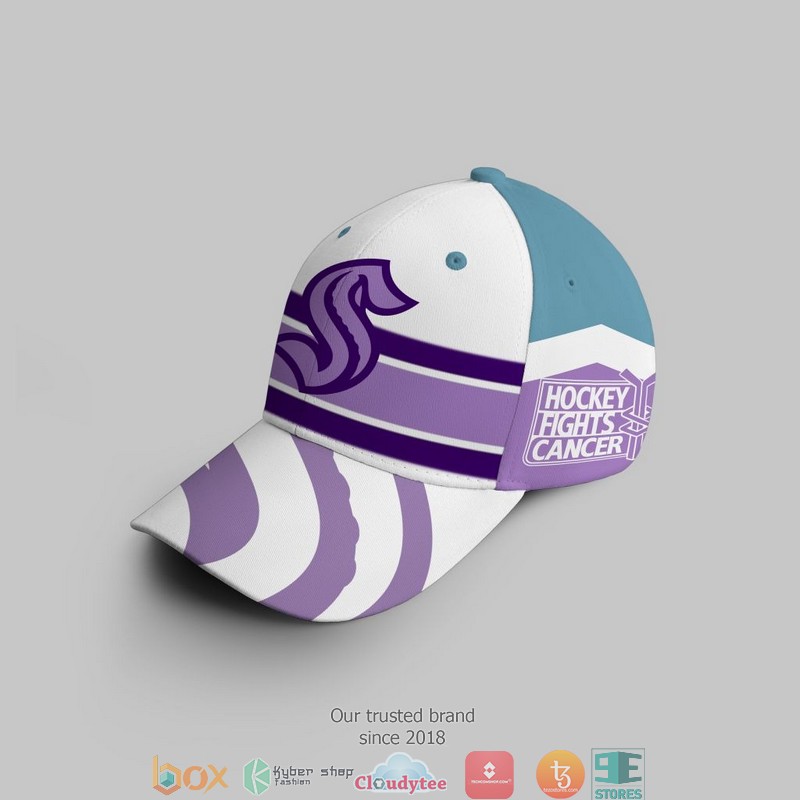 NHL Seattle Kraken Fights Cancer Cap 3 NHL Seattle Kraken Fights Cancer Cap 1 2