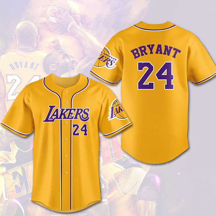 BEST NBA Los Angeles Lakers Kobe Bryant 24 Baseball-Shirt 2 NBA Los Angeles Lakers Kobe Bryant 24 Baseball Jersey