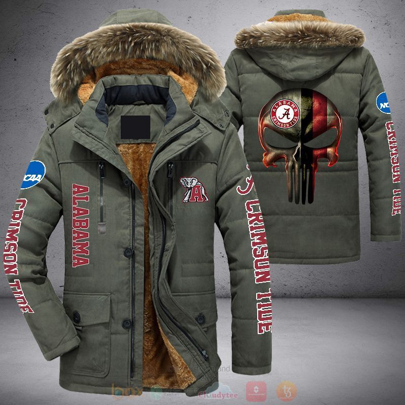 BEST NCAA Alabama Crimson Tide Punisher Skull Parka Jacket Coat Winter 3 NCAA Alabama Crimson Tide Punisher Skull Parka Jacket 1 2