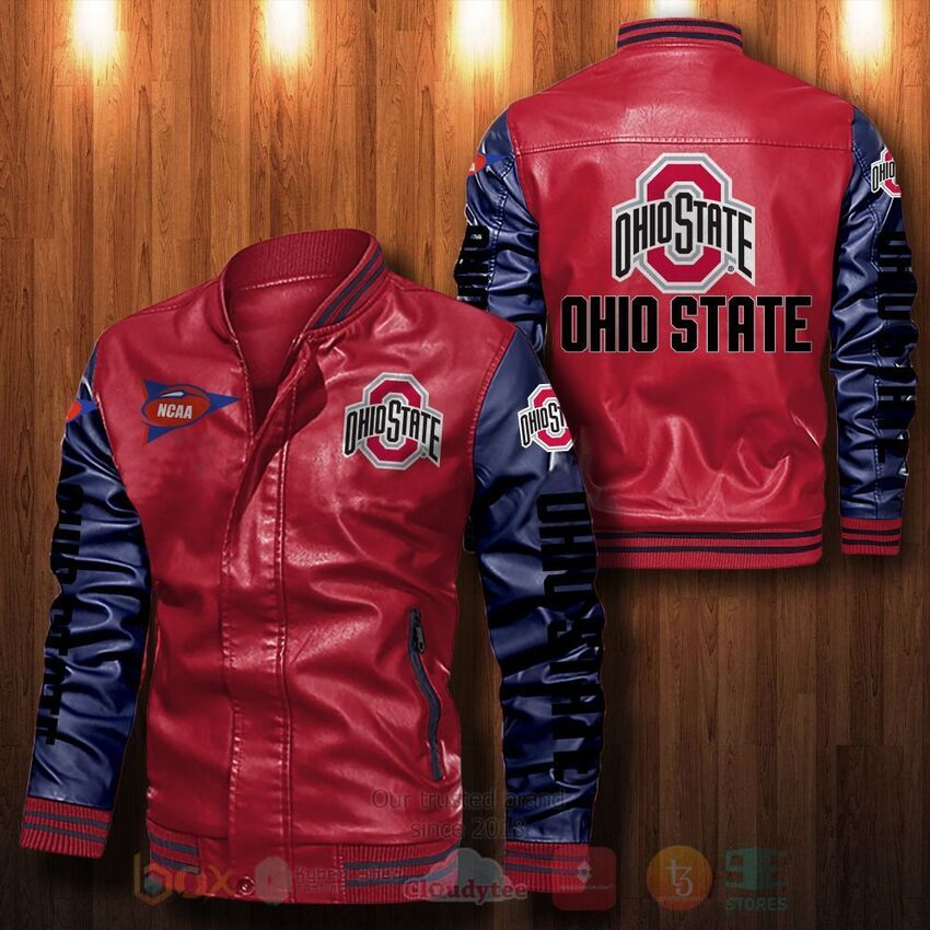 BEST NCAA Ohio State Buckeyes All Over Print Leather Bomber Jacket 3 NCAA Ohio State Buckeyes Leather Bomber Jacket 1 2 3 4
