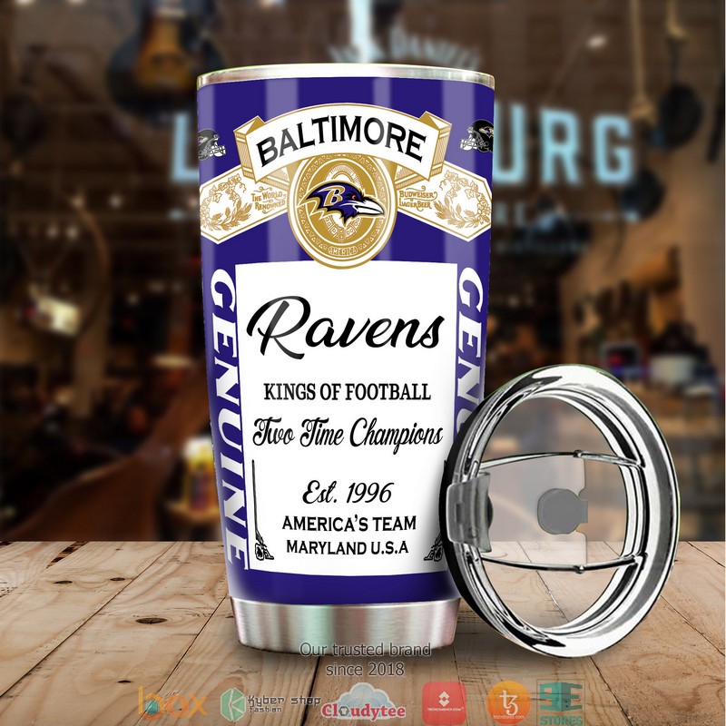NFL Baltimore Ravens Budweiser Tumbler 4 NFL Baltimore Ravens Budweiser Tumbler 1 2 3