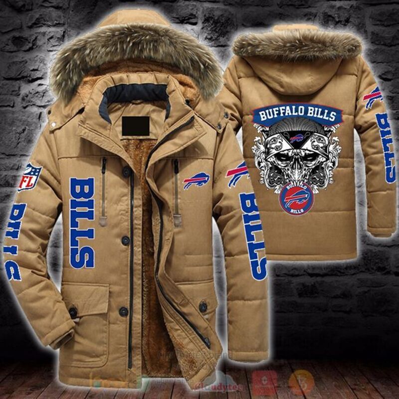BEST NFL Buffalo Bills Skull Parka Jacket Coat Winter 3 NFL Buffalo Bills Skull Parka Jacket 1 2