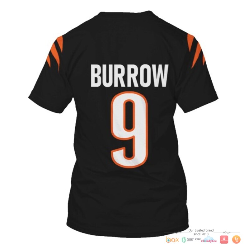 NFL Burrow 9 Cincinnati Bengals Black 3d shirt hoodie 1 2 3 4 5 6 7
