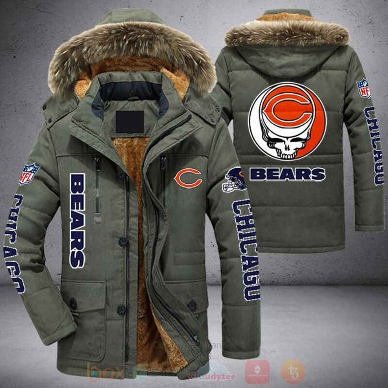 BEST NFL Chicago Bears Skull Parka Jacket Coat Winter 3 NFL Chicago Bears Skull Parka Jacket 1 2