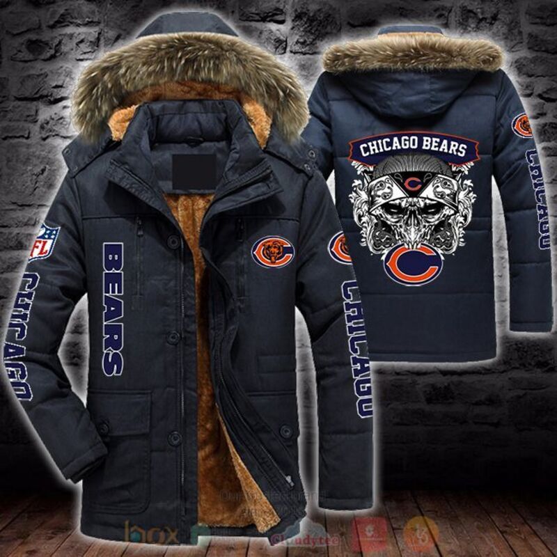NFL Chicago Bears Skull White Parka Jacket 1