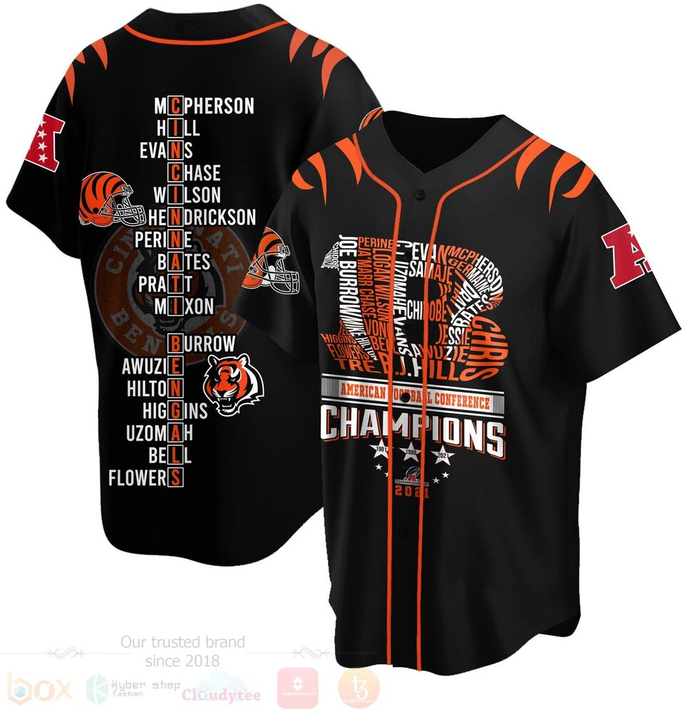 NFL Cincinnati Bengals American Football Conference Champions Baseball Jersey Shirt