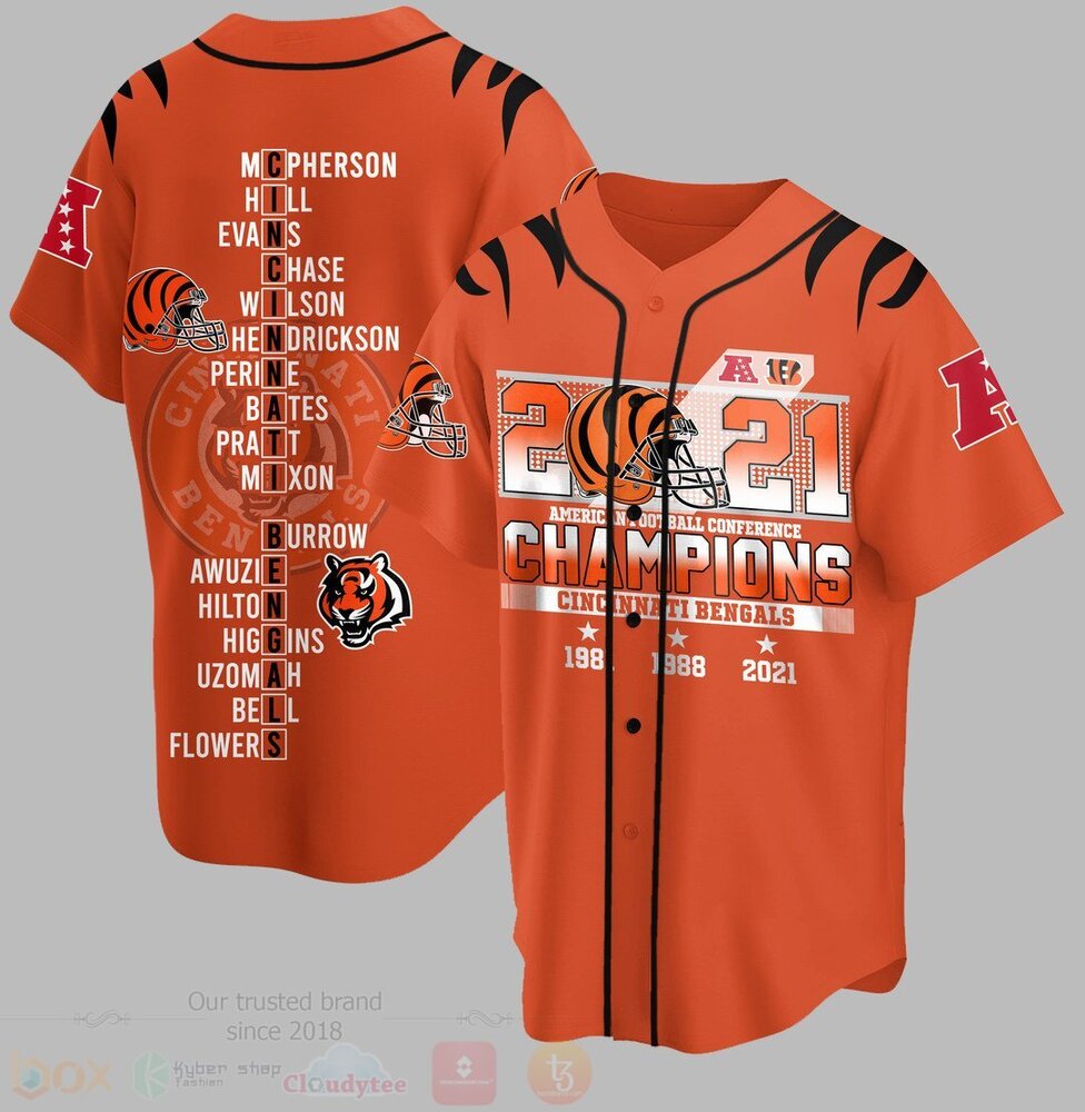 NFL Cincinnati Bengals American Football Conference Champions Ver2 Baseball Jersey Shirt 1