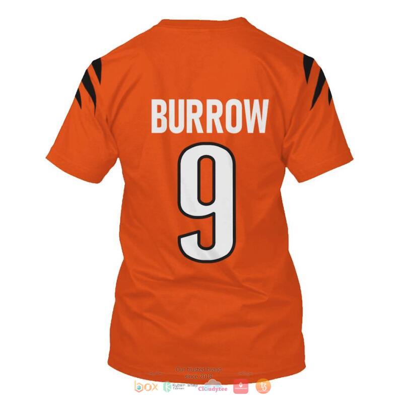 NFL Cincinnati Bengals Burrow 9 Orange 3d shirt hoodie 1 2 3 4 5 6 7