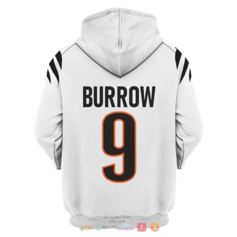 NFL Cincinnati Bengals Burrow 9 White 3d shirt, hoodie 4 NFL Cincinnati Bengals Burrow 9 White 3d shirt hoodie 1 2 3