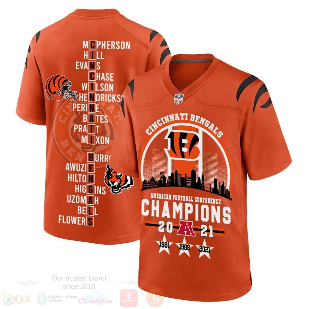BEST NFL Cincinnati Bengals Champions 2021 Football Shirt 3 NFL Cincinnati Bengals Champions 2021 Football Jersey Shirt 1 2