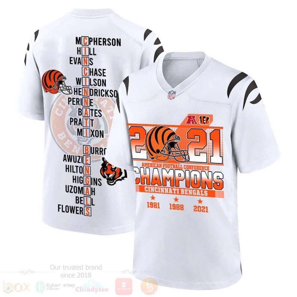 NFL Cincinnati Bengals Champions 2021 White Football Jersey Shirt