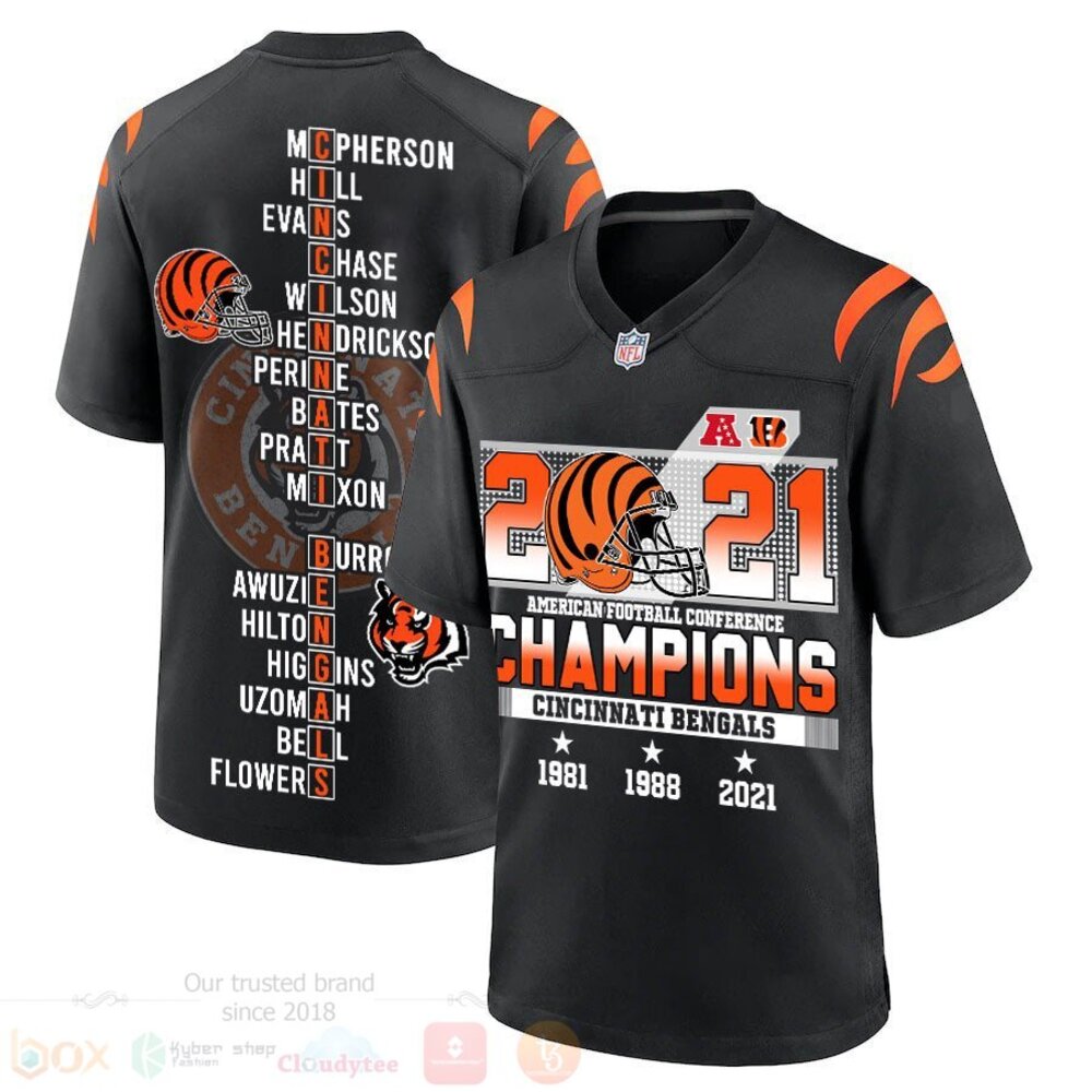 NFL Cincinnati Bengals Champions 2021 White Football Jersey Shirt 1