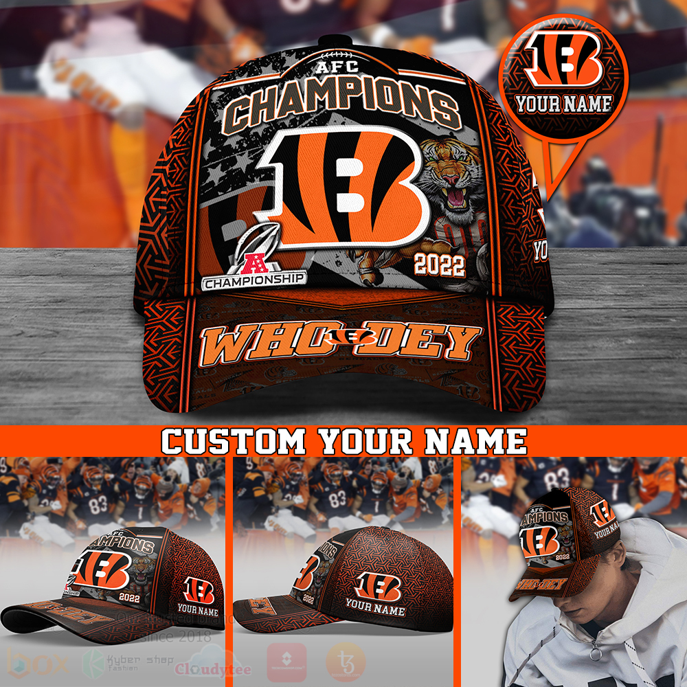 NFL Cincinnati Bengals Champions 2022 Custom Name Cap