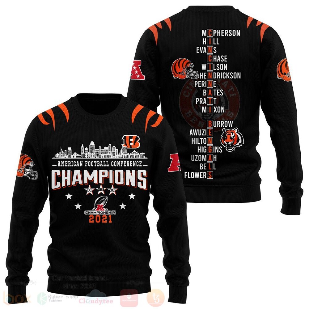BEST NFL Cincinnati Bengals Champions All Over Print Hoodie, T-Shirt 2 NFL Cincinnati Bengals Champions 3D Hoodie Shirt 1