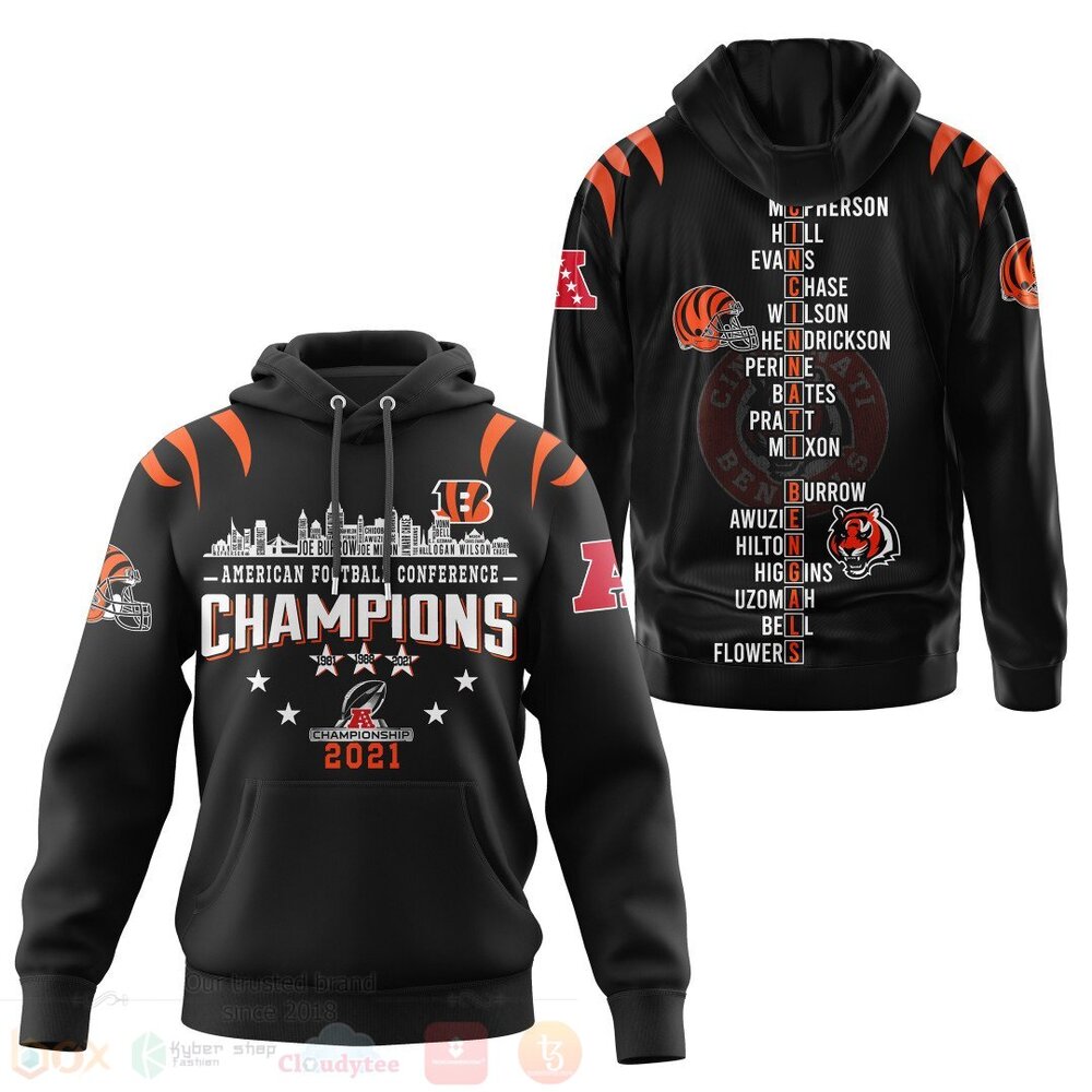 BEST NFL Cincinnati Bengals Champions All Over Print Hoodie, T-Shirt 3 NFL Cincinnati Bengals Champions 3D Hoodie Shirt 1 2