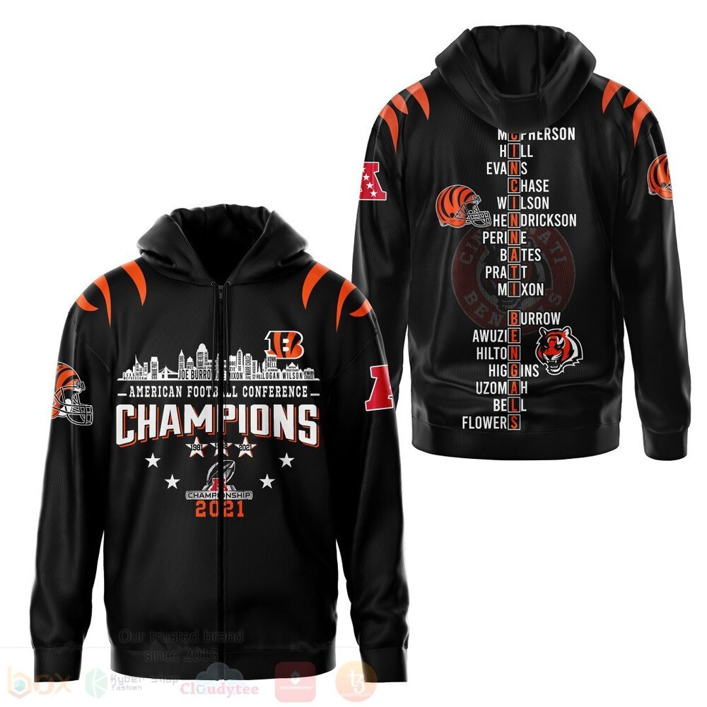 BEST NFL Cincinnati Bengals Champions All Over Print Hoodie, T-Shirt 4 NFL Cincinnati Bengals Champions 3D Hoodie Shirt 1 2 3
