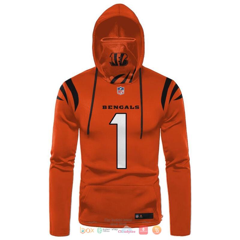 NFL Cincinnati Bengals Chase 1 Orange 3d hoodie mask 1