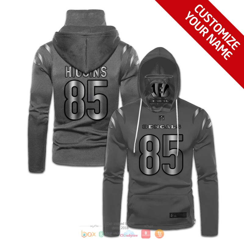 NFL Cincinnati Bengals Higgins 85 Grey 3d hoodie mask