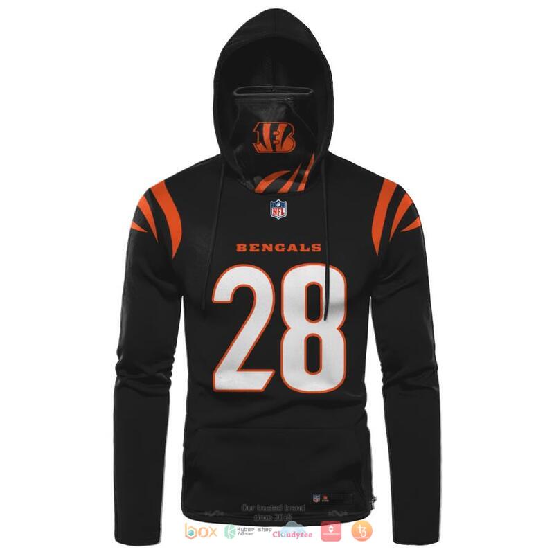 NFL Cincinnati Bengals Mixon 28 Black 3d hoodie mask 1