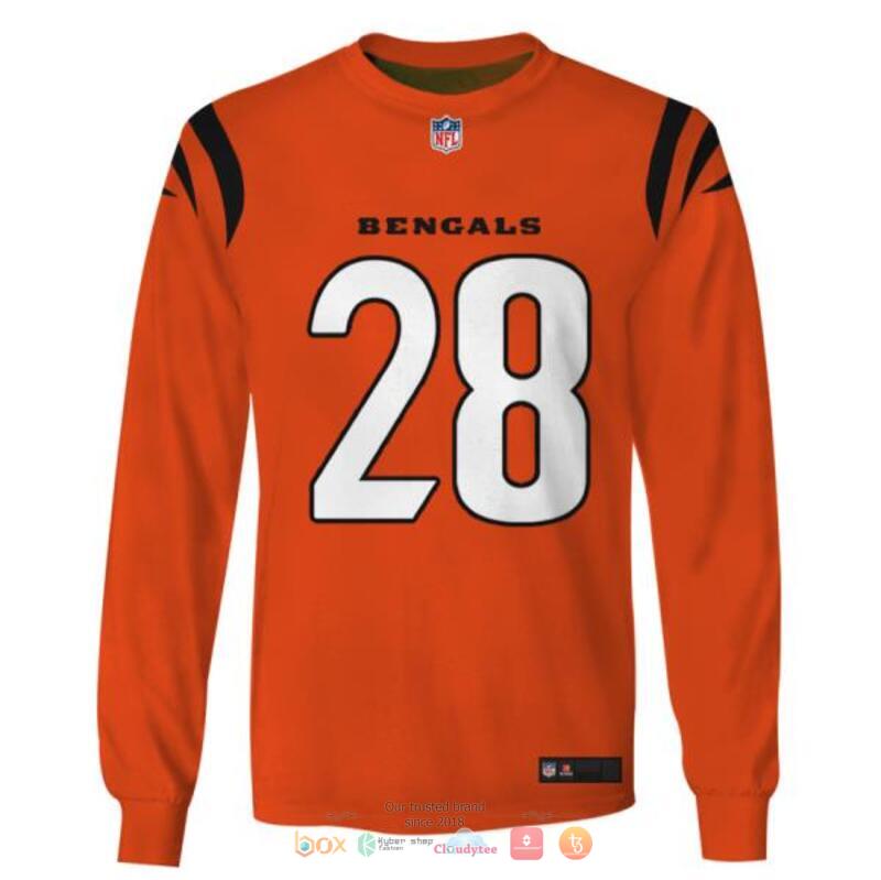 NFL Cincinnati Bengals Mixon 28 Orange 3d shirt hoodie 1 2 3 4