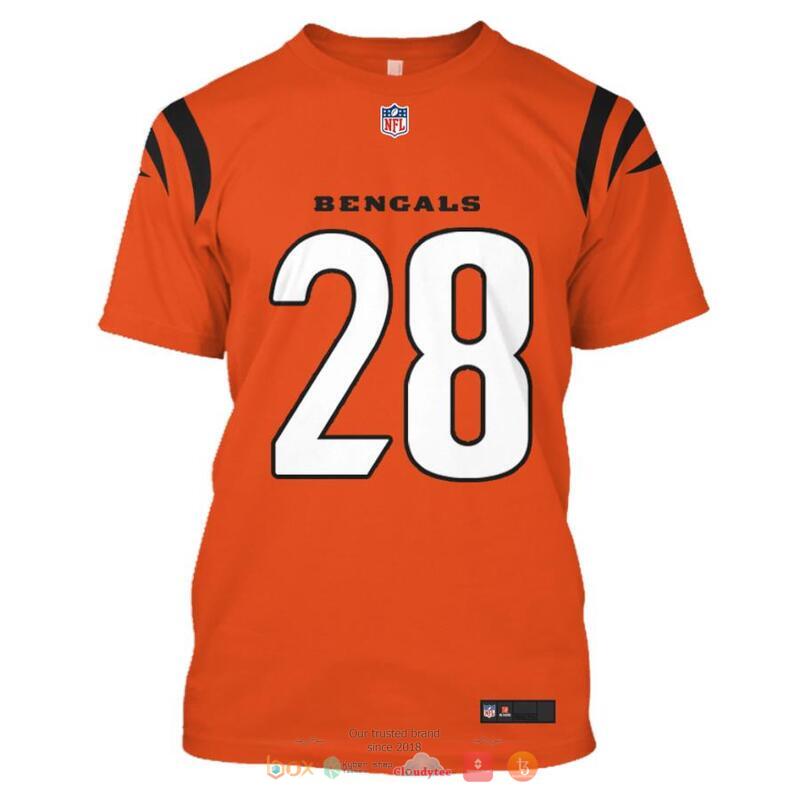 NFL Cincinnati Bengals Mixon 28 Orange 3d shirt hoodie 1 2 3 4 5 6