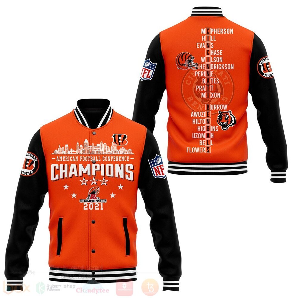 NFL Cincinnati Bengals Orange Ver2 Baseball Jacket