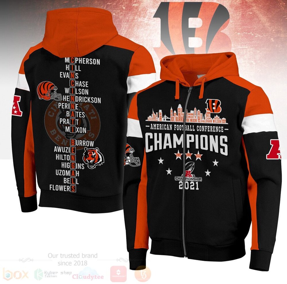 NFL Cincinnati Bengals Ver2 3D Zip Hoodie