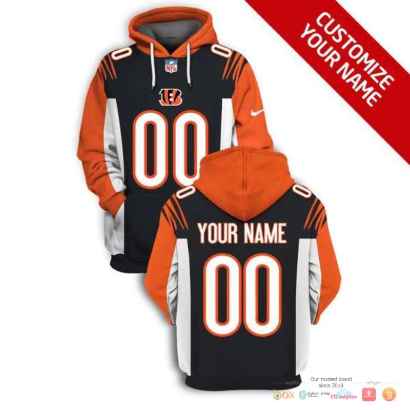 NFL Cincinnati Bengals black Orange Custom 3d shirt hoodie