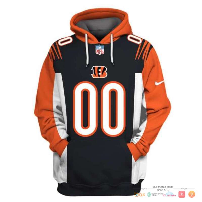NFL Cincinnati Bengals black Orange Custom 3d shirt, hoodie 3 NFL Cincinnati Bengals black Orange Custom 3d shirt hoodie 1 2