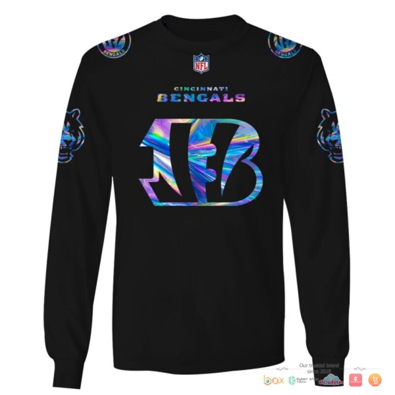 NFL Cincinnati Bengals black hologram Custom 3d shirt, hoodie 5 NFL Cincinnati Bengals black hologram Custom 3d shirt hoodie 1 2 3 4