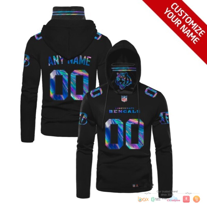 NFL Cincinnati Bengals black hologram tiger Custom 3d hoodie mask