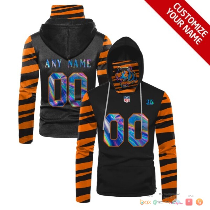 NFL Cincinnati Bengals black orange hologram Custom 3d hoodie mask