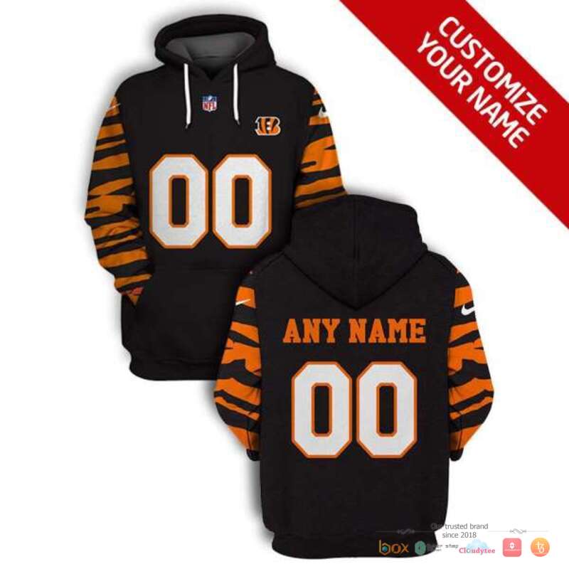 NFL Cincinnati Bengals black orange line Custom 3d shirt hoodie