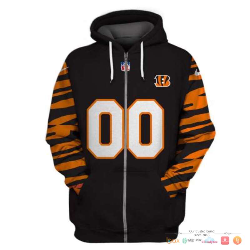 NFL Cincinnati Bengals black orange line Custom 3d shirt, hoodie 2 NFL Cincinnati Bengals black orange line Custom 3d shirt hoodie 1