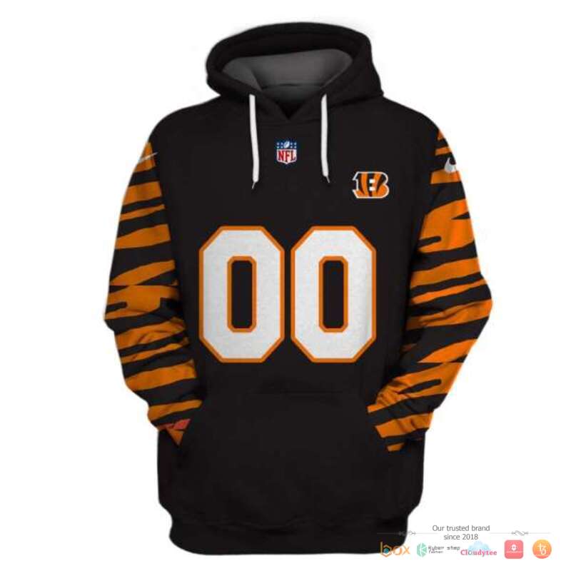 NFL Cincinnati Bengals black orange line Custom 3d shirt, hoodie 3 NFL Cincinnati Bengals black orange line Custom 3d shirt hoodie 1 2