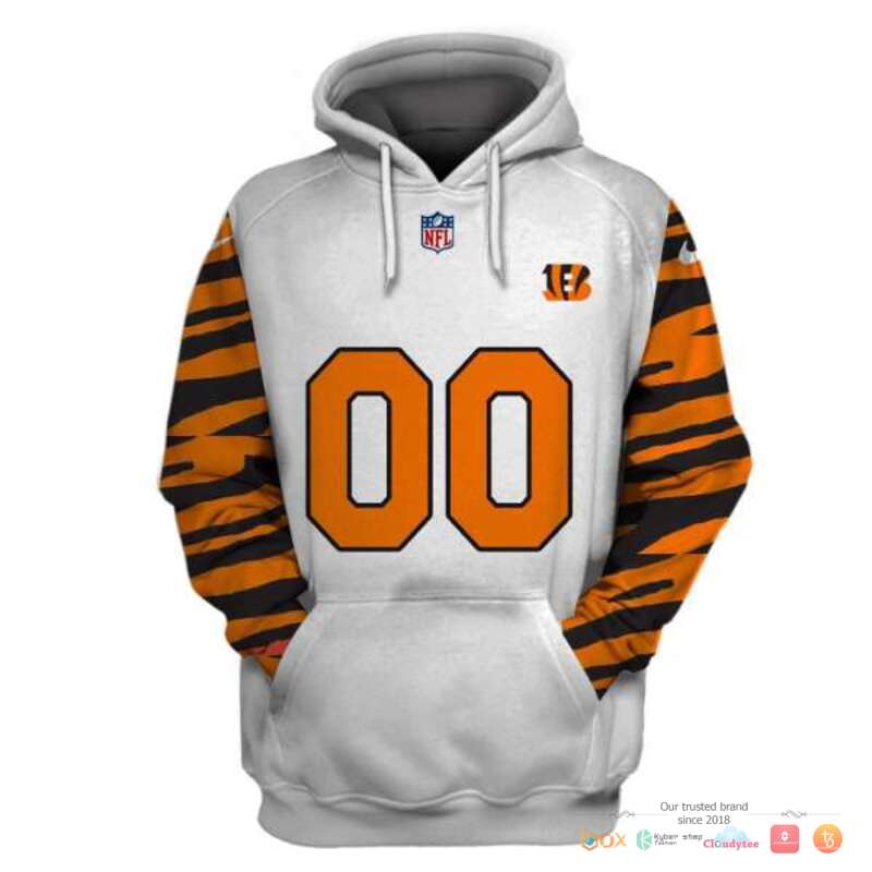 NFL Cincinnati Bengals white orange line Custom 3d shirt hoodie 1 2