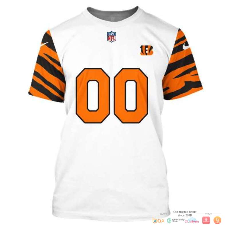 NFL Cincinnati Bengals white orange line Custom 3d shirt hoodie 1 2 3 4 5 6