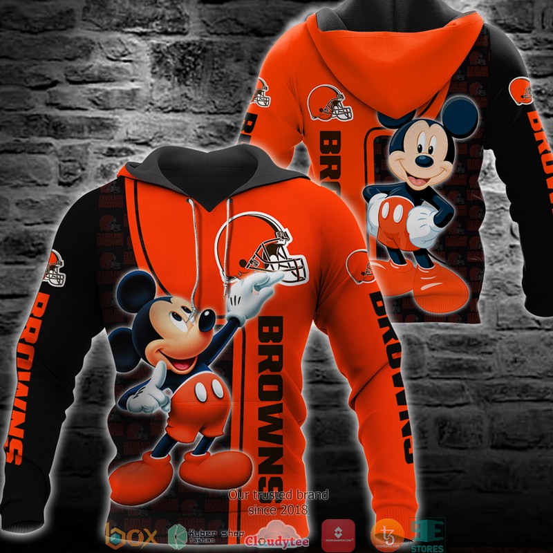 NFL Cleveland Browns Mickey Mouse Disney 3d Full Printing shirt, hoodie 2 NFL Cleveland Browns Mickey Mouse Disney 3d Full Printing shirt hoodie 1